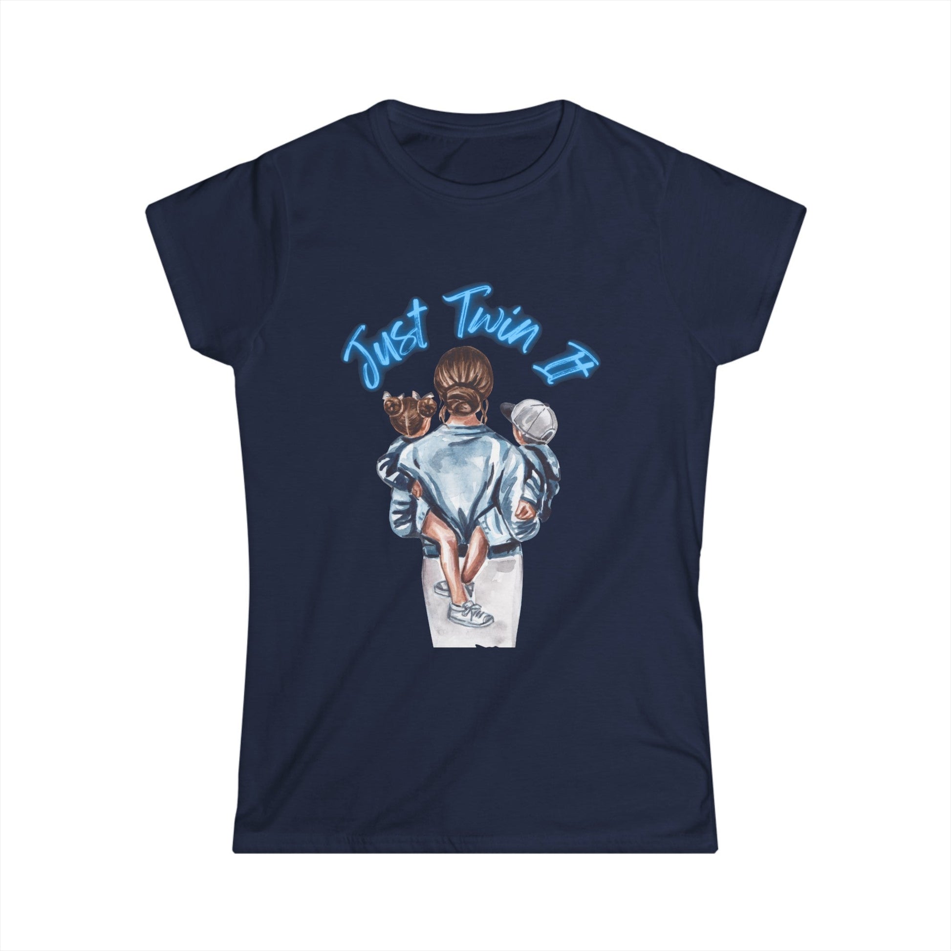 Women Twin Mom Shirt (Blue) - House of VV