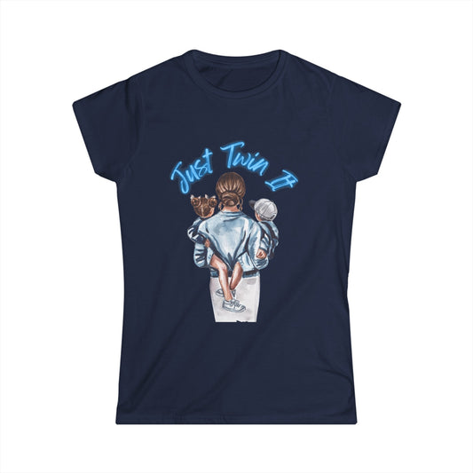Women Twin Mom Shirt (Blue) - House of VV