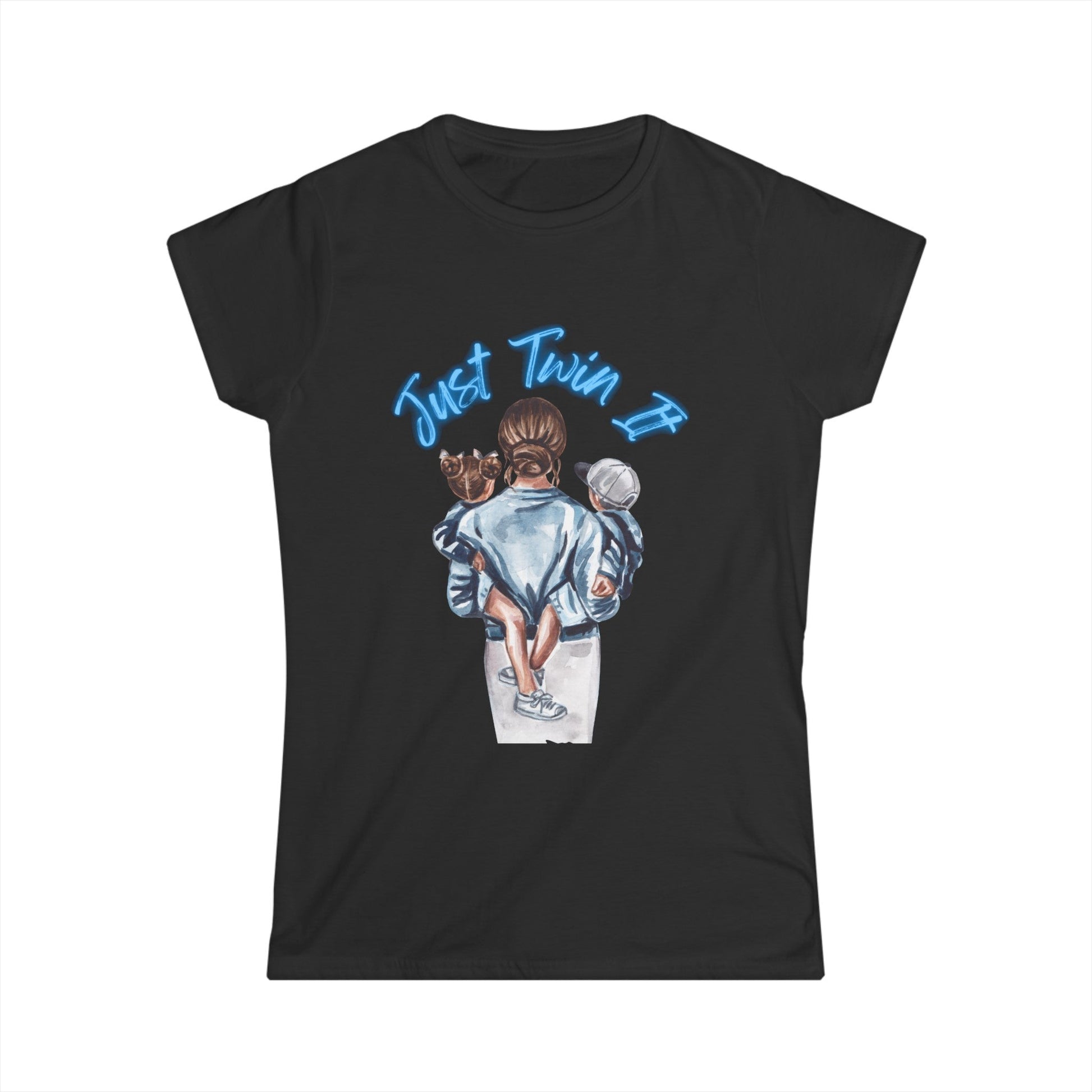 Women Twin Mom Shirt (Blue) - House of VV
